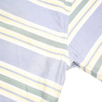 TOMMY HILFIGER Mens Blue White Green Striped Short Sleeve Polo Shirt L Classic
