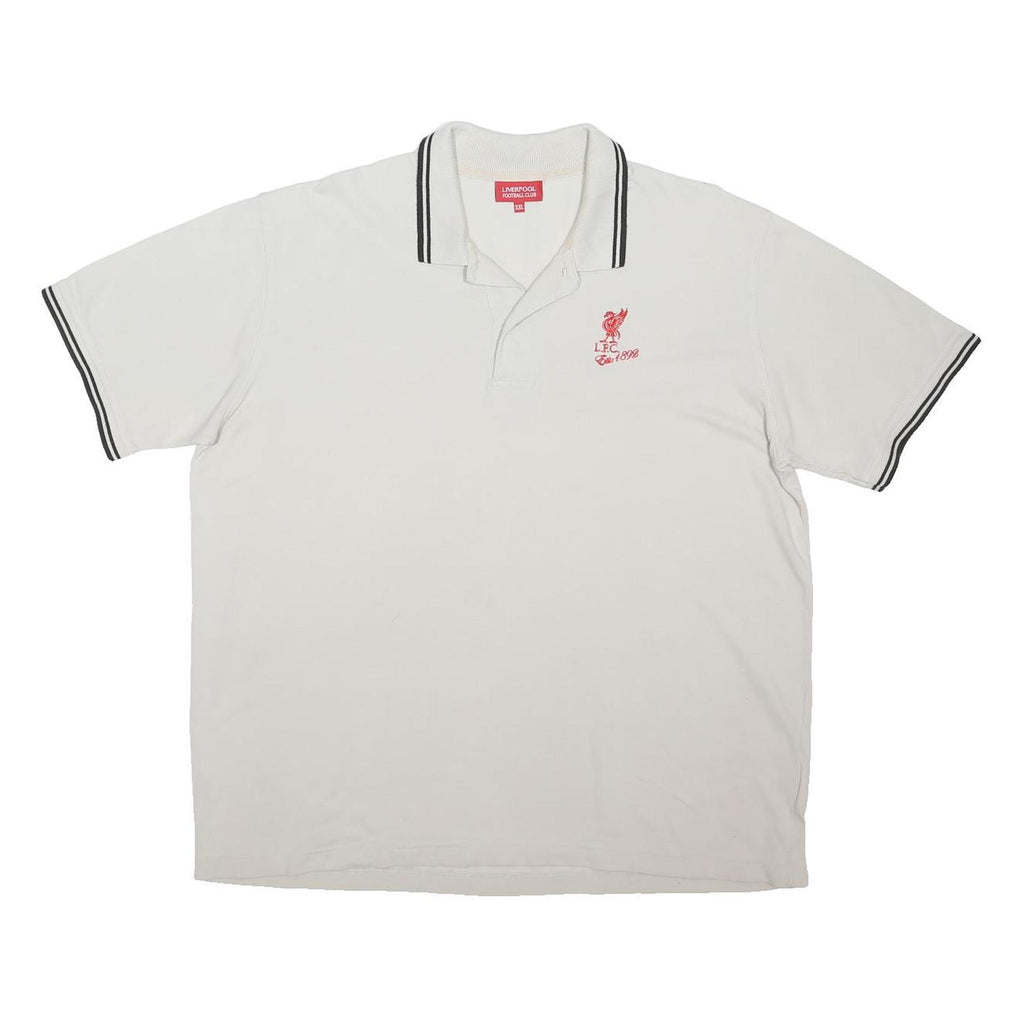 LFC Mens White Red Embroidered Logo Short Sleeve Polo Shirt 2XL Cotton Blend