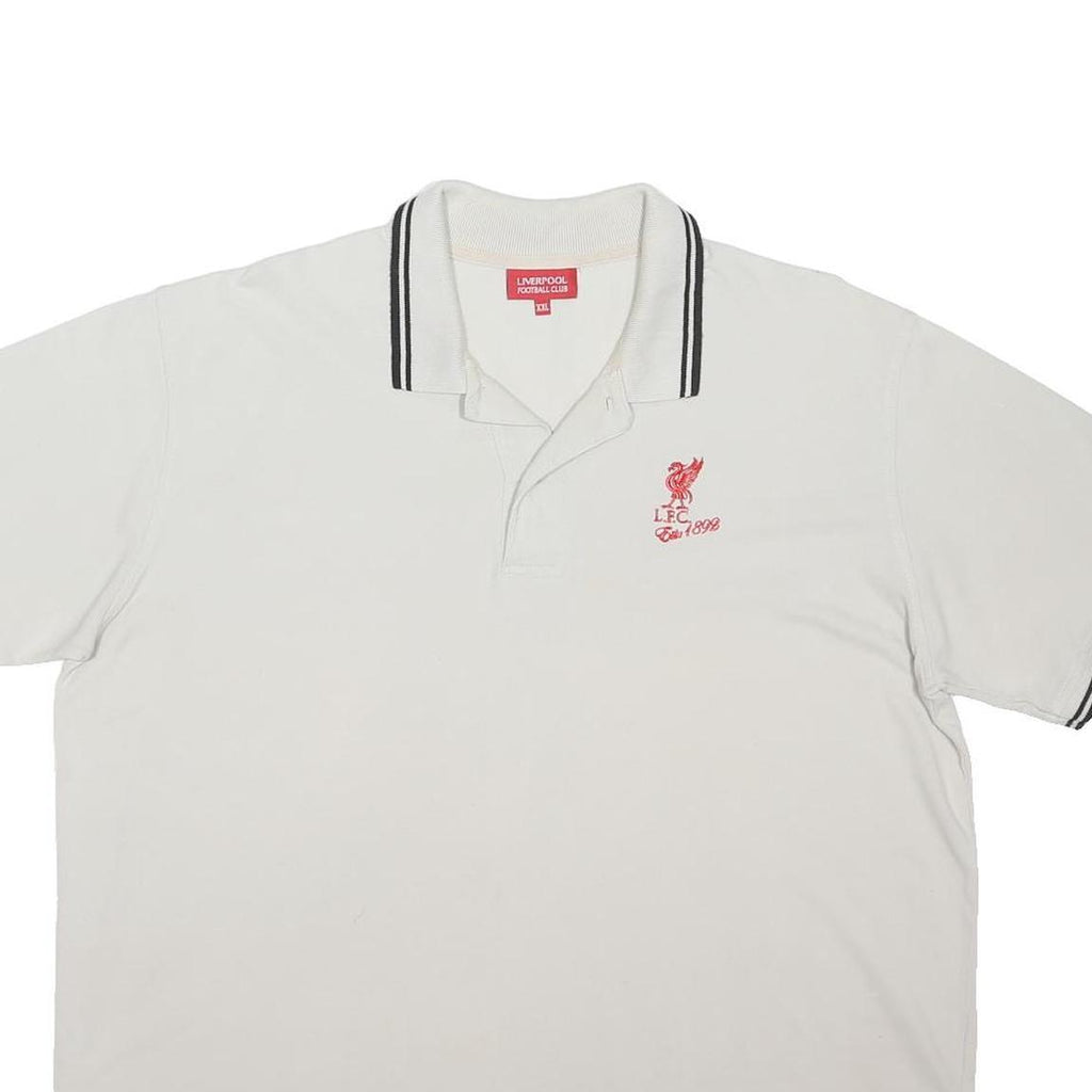 LFC Mens White Red Embroidered Logo Short Sleeve Polo Shirt 2XL Cotton Blend