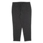 LAURA ASHLEY Womens Cotton Blend Black Slim Straight Trousers W34 L27 Polka Dot