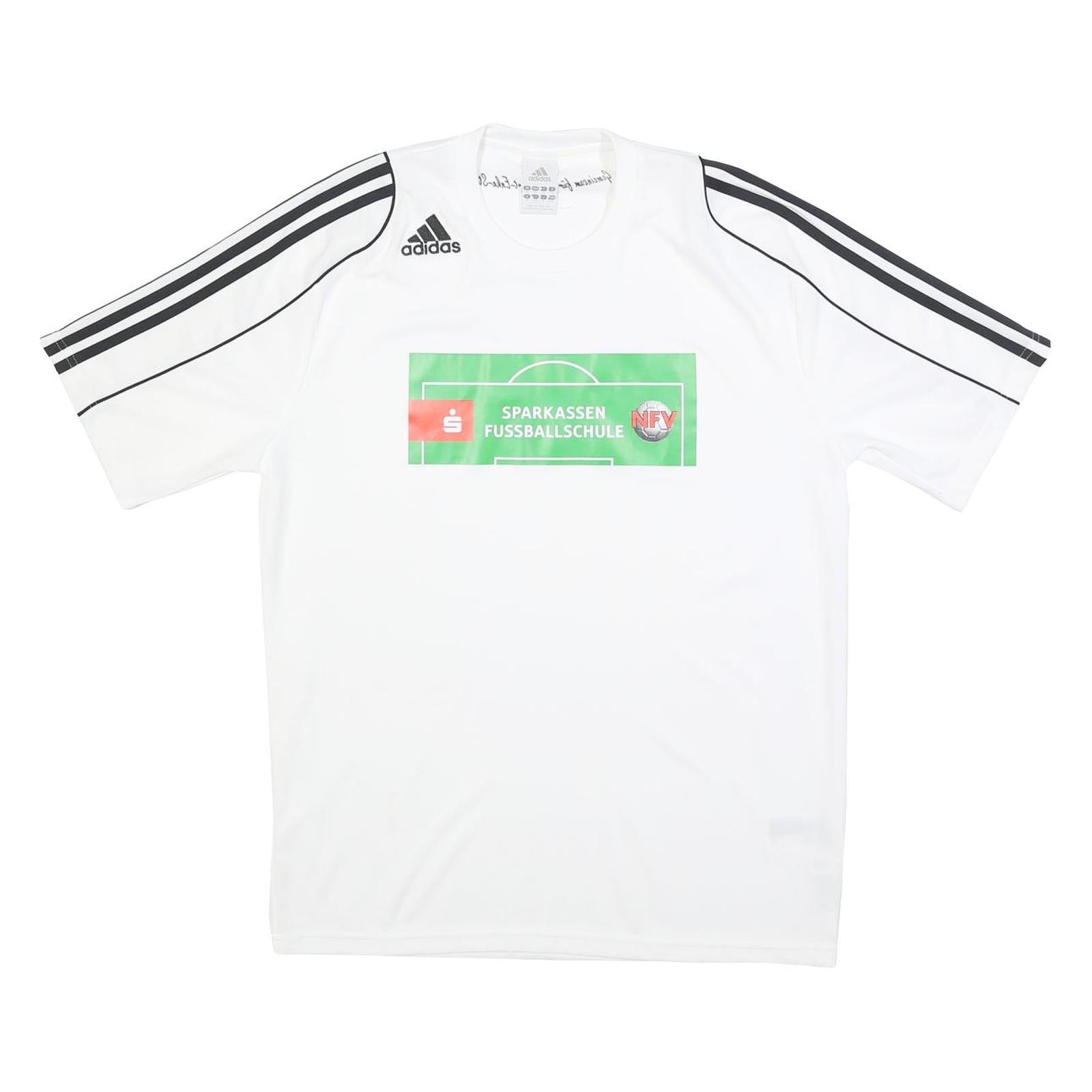 ADIDAS Mens White & Black Football T-Shirt M Short Sleeve Crew Neck Sportswear