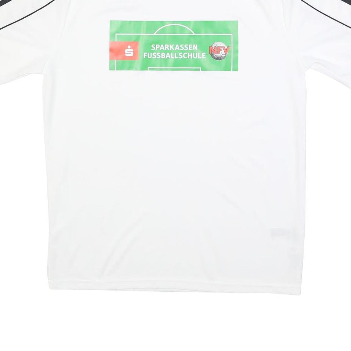 ADIDAS Mens White & Black Football T-Shirt M Short Sleeve Crew Neck Sportswear