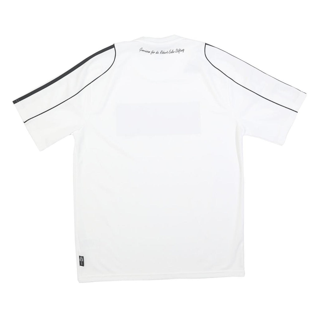 ADIDAS Mens White & Black Football T-Shirt M Short Sleeve Crew Neck Sportswear