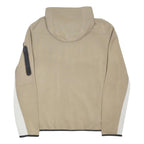 NIKE Mens Beige & White Zip Hoodie L Cotton Blend Jacket Casual Sportswear