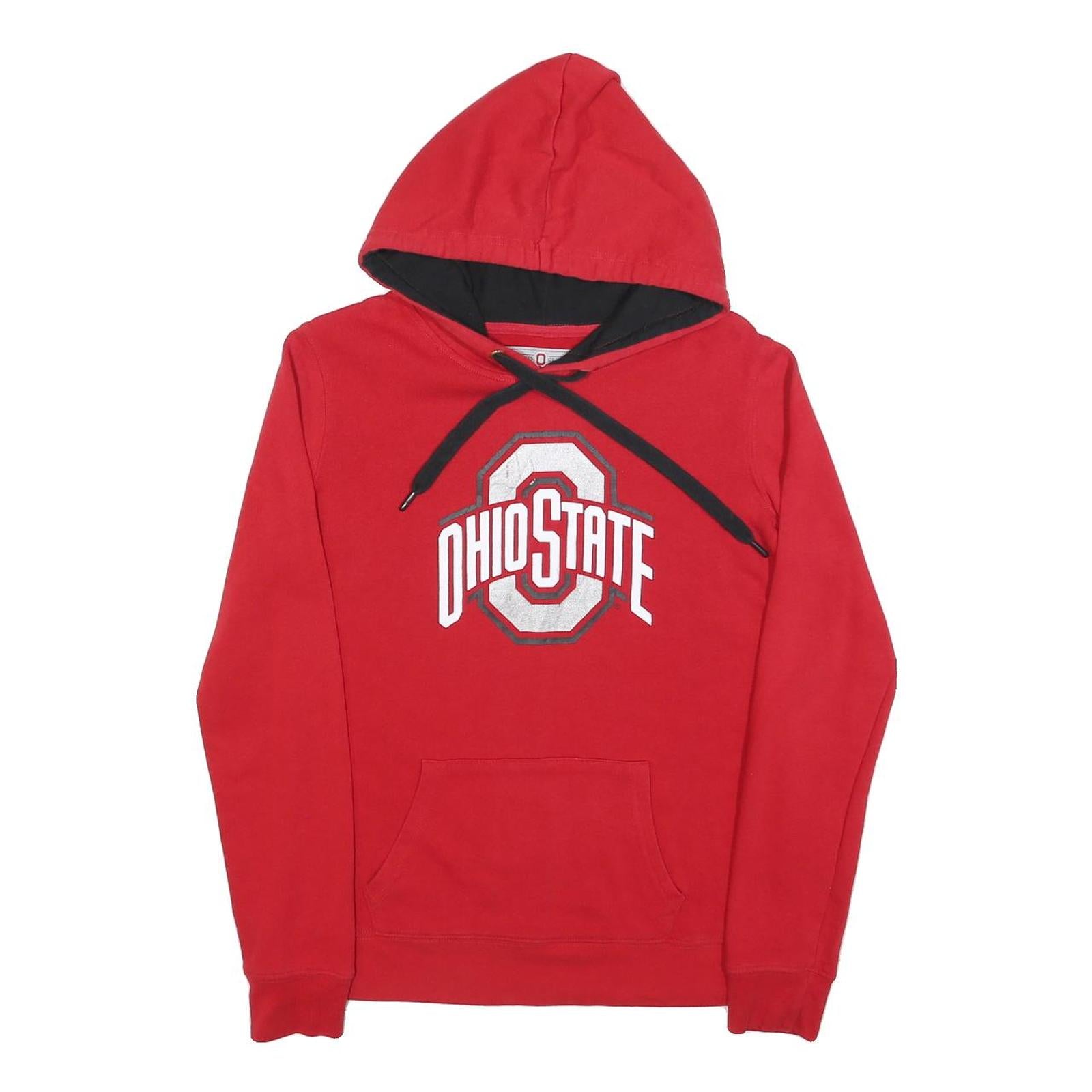 CAMPUS CLASSICS Womens Red Ohio State Hoodie S Cotton Blend Pullover Hooded