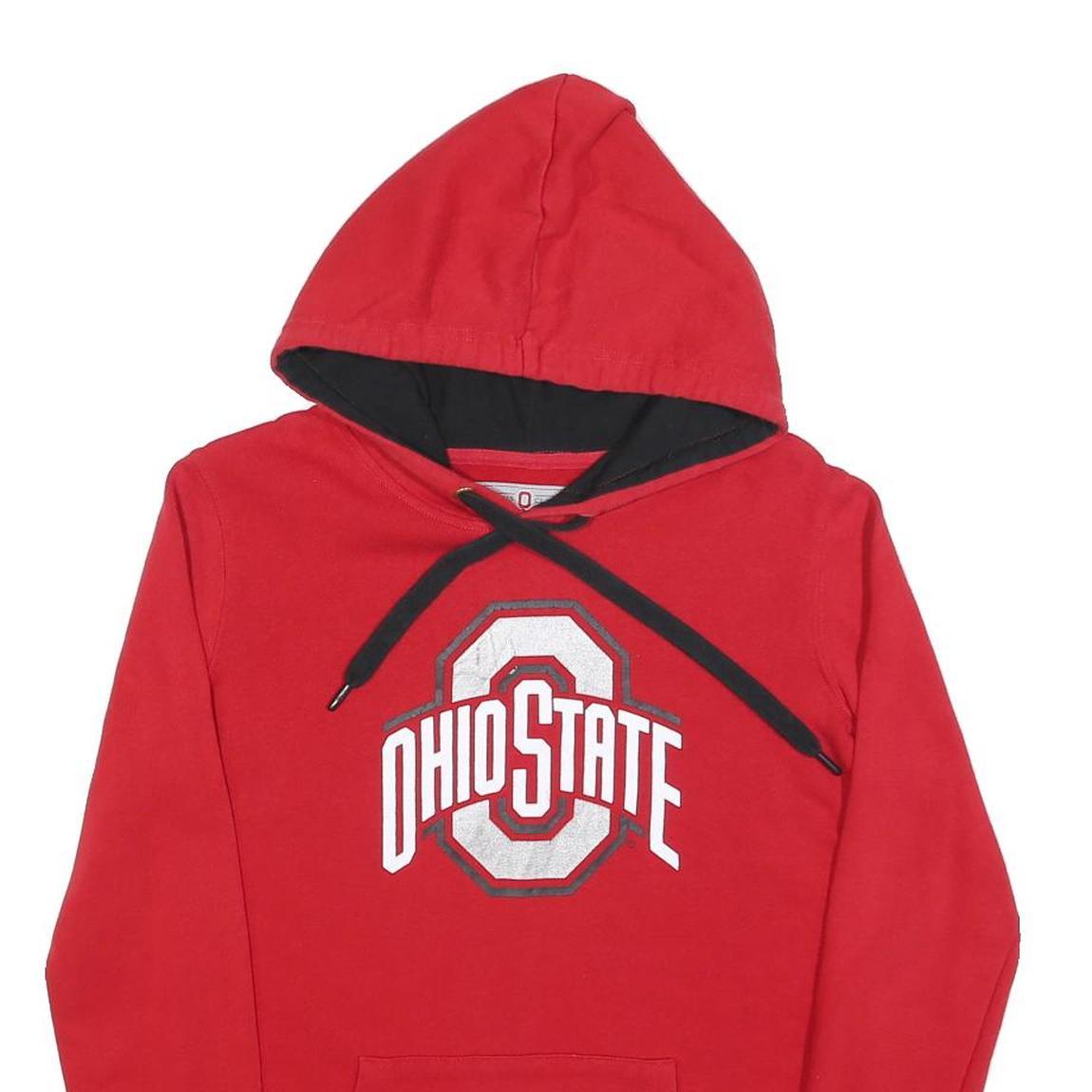 CAMPUS CLASSICS Womens Red Ohio State Hoodie S Cotton Blend Pullover Hooded