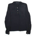 ZARA Womens Shirt Black Collared Long Sleeve XS