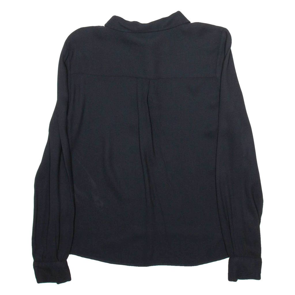ZARA Womens Shirt Black Collared Long Sleeve XS