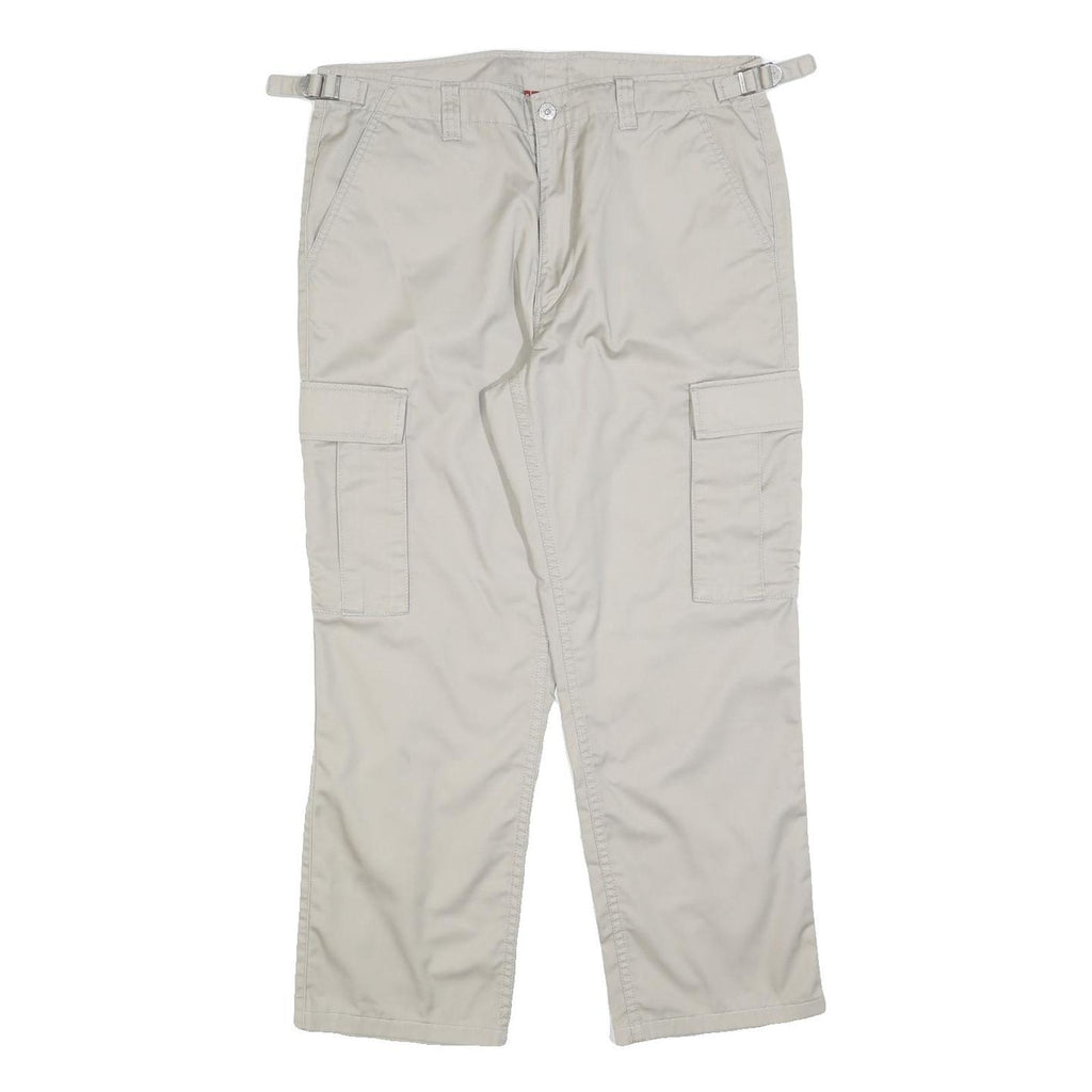 TEDDY'S Womens Cotton Blend Beige Relaxed Cargo Trousers W34 L28 Casual Utility