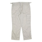 TEDDY'S Womens Cotton Blend Beige Relaxed Cargo Trousers W34 L28 Casual Utility