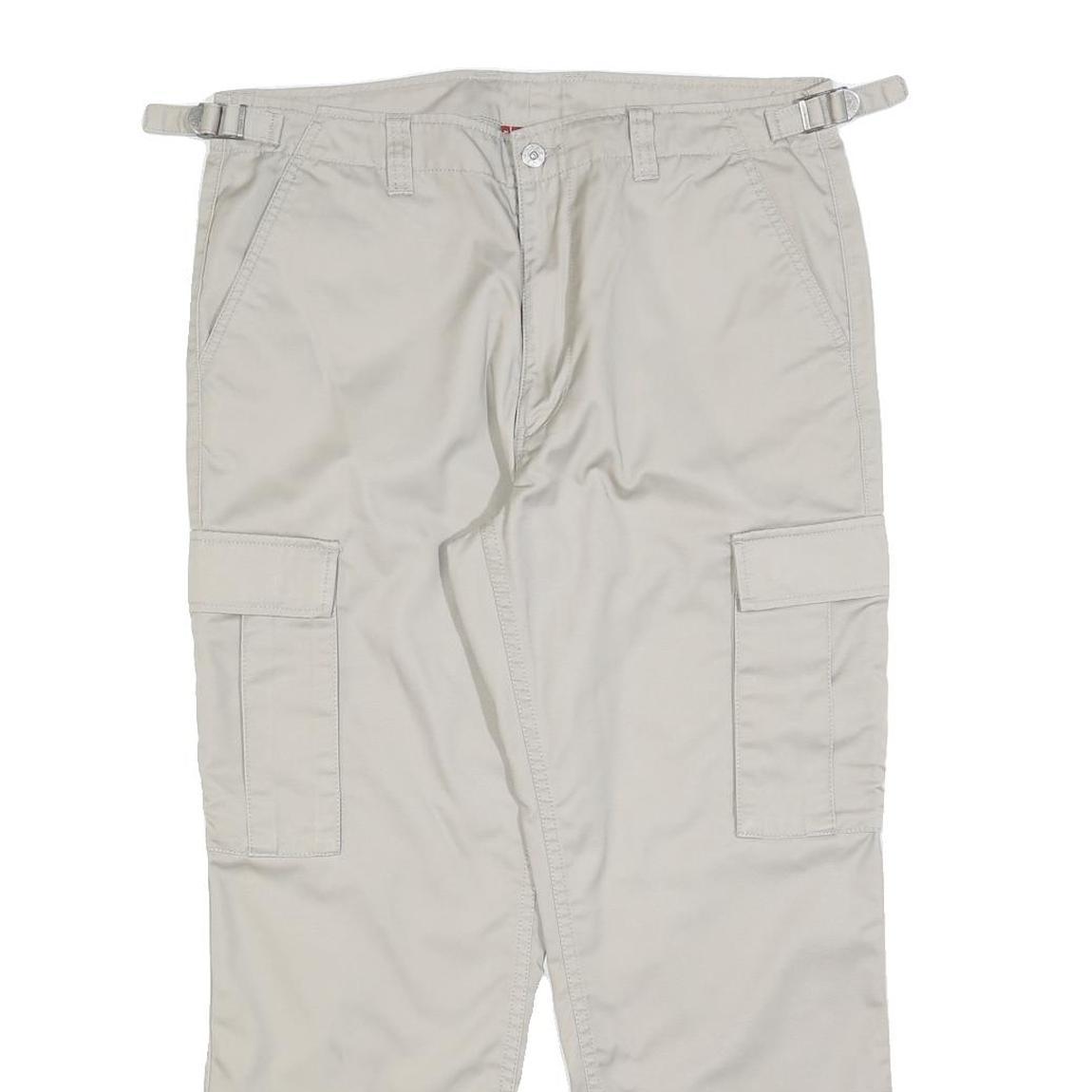 TEDDY'S Womens Cotton Blend Beige Relaxed Cargo Trousers W34 L28 Casual Utility