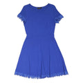 DOROTHY PERKINS Womens Blue Day Dress Cotton Blend Lace Trim UK 10