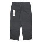 DICKIES Mens Cotton Blend Black Relaxed Straight Trousers W40 L30 Workwear