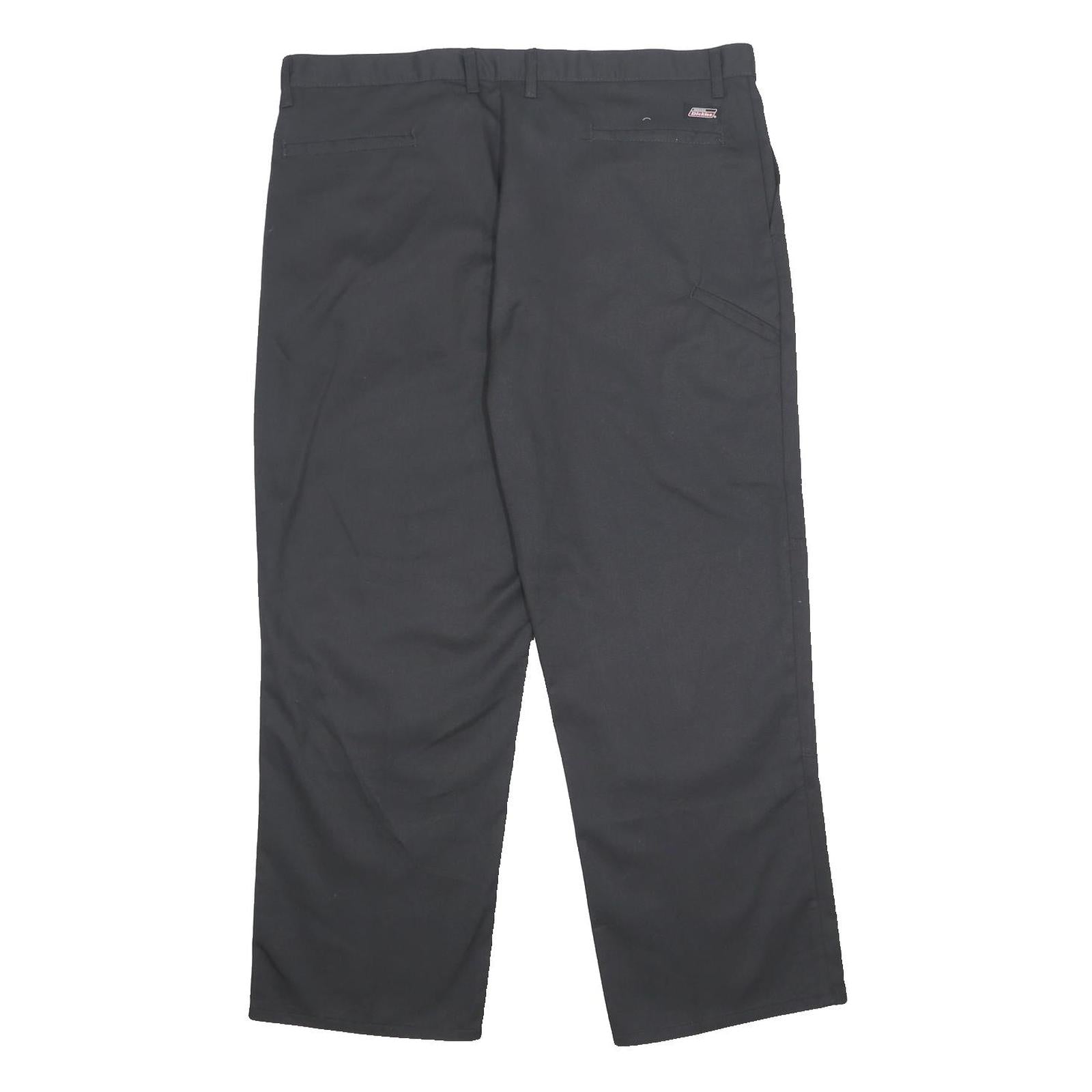 DICKIES Mens Cotton Blend Black Relaxed Straight Trousers W40 L30 Workwear