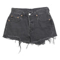 LEVI'S Womens Black Denim Cut-Off Shorts XS W24 Raw Hem Casual Summer Denim