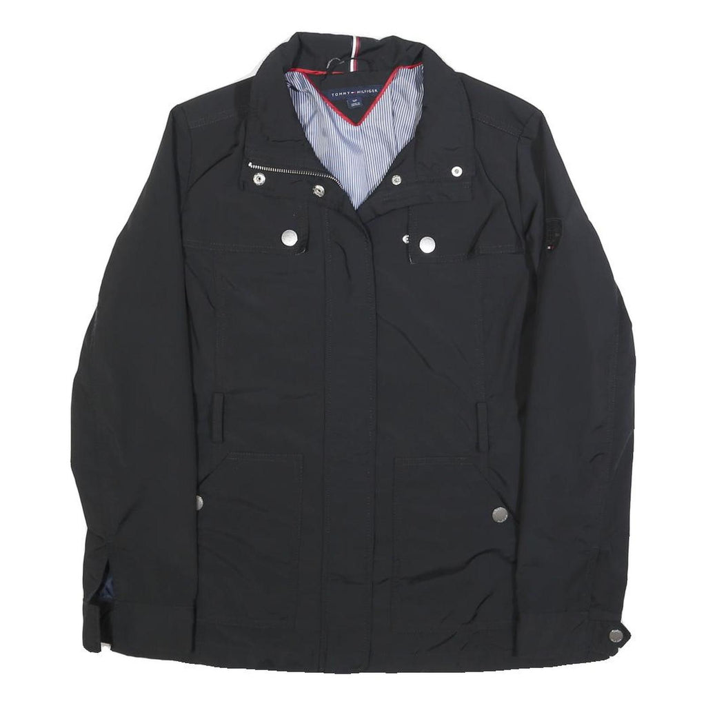 TOMMY HILFIGER Womens Black Zip Jacket S Polyester Blend Casual Stylish