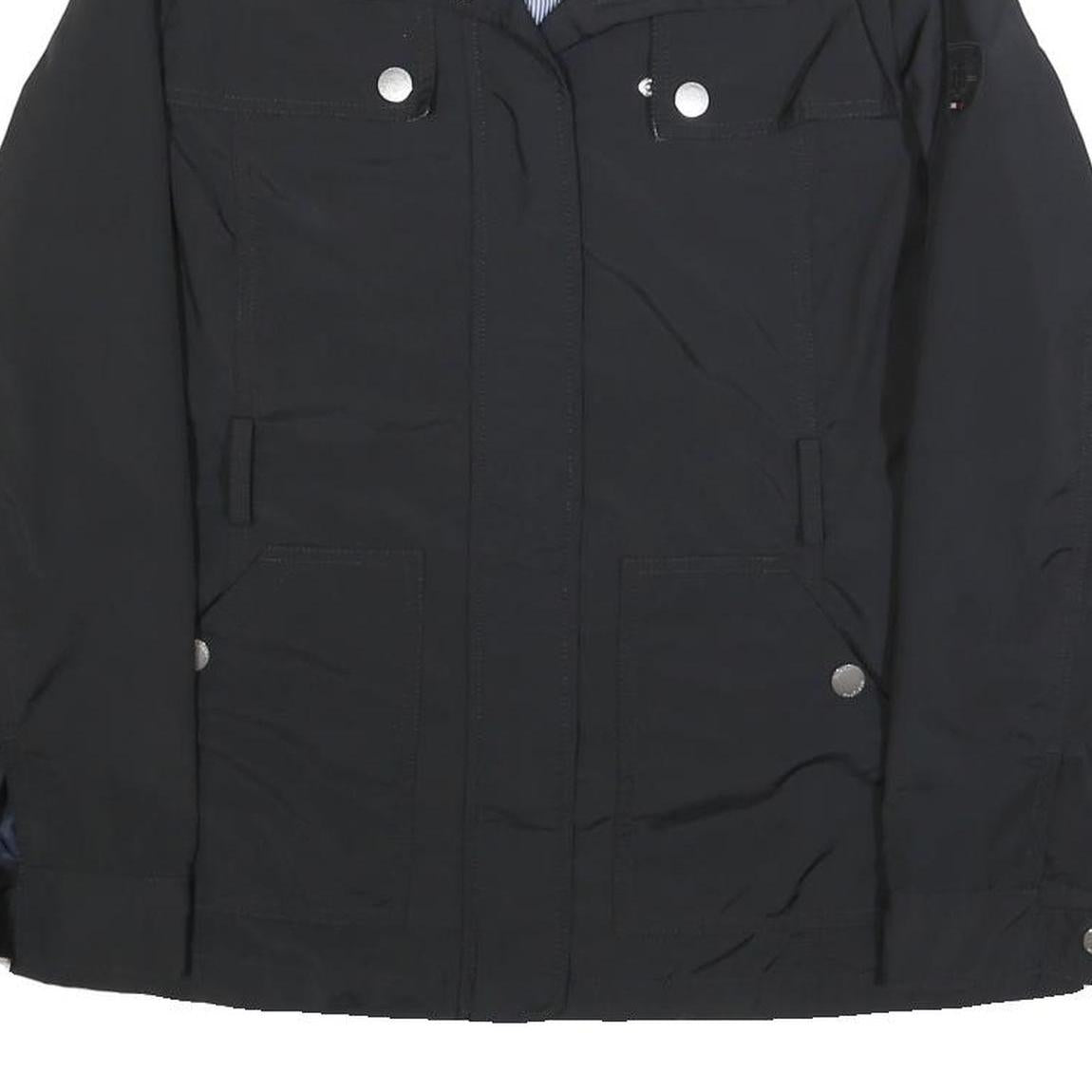 TOMMY HILFIGER Womens Black Zip Jacket S Polyester Blend Casual Stylish