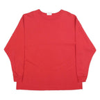 CHAMPION Mens Red Long Sleeve Crew Neck XL Cotton Blend Plain Casual T-Shirt
