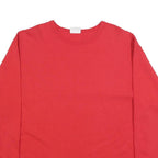 CHAMPION Mens Red Long Sleeve Crew Neck XL Cotton Blend Plain Casual T-Shirt