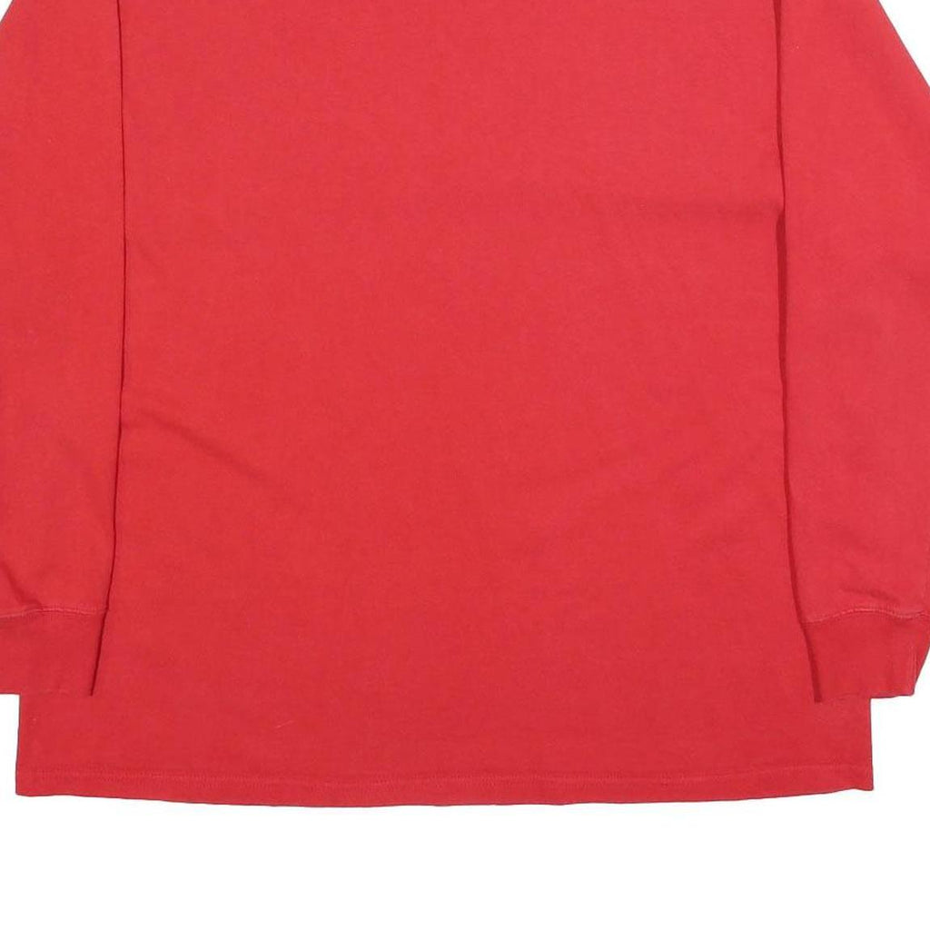 CHAMPION Mens Red Long Sleeve Crew Neck XL Cotton Blend Plain Casual T-Shirt