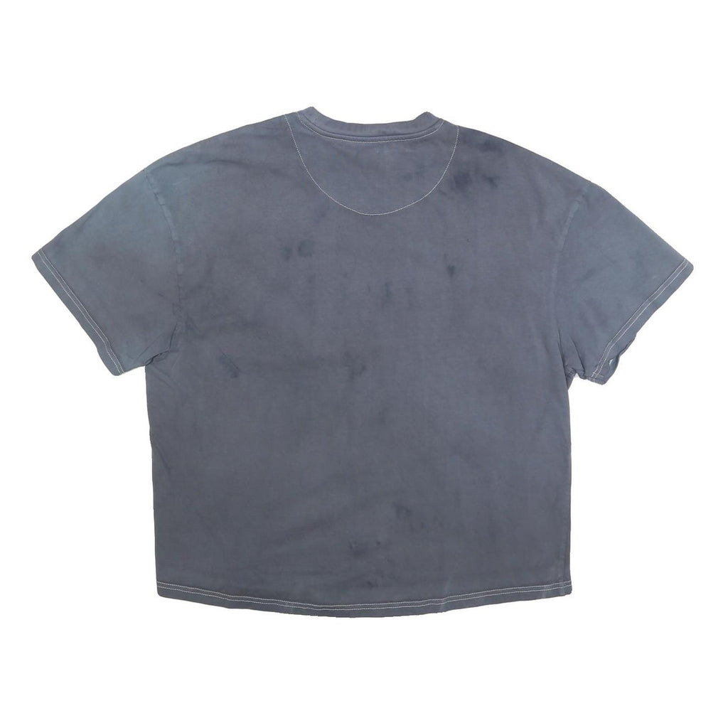 KARL KANI Womens Grey Cotton T-Shirt L Short Sleeve Crew Neck Casual Graphic