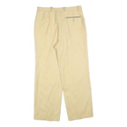 Womens Wool Relaxed Beige Trousers W30 L28 Zip Plain Wide-Leg Casual Smart