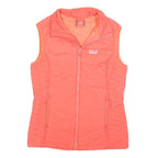 JACK WOLFSKIN Womens Coral Pink Quilted Vest Jacket UK 6 Polyester Blend Zip