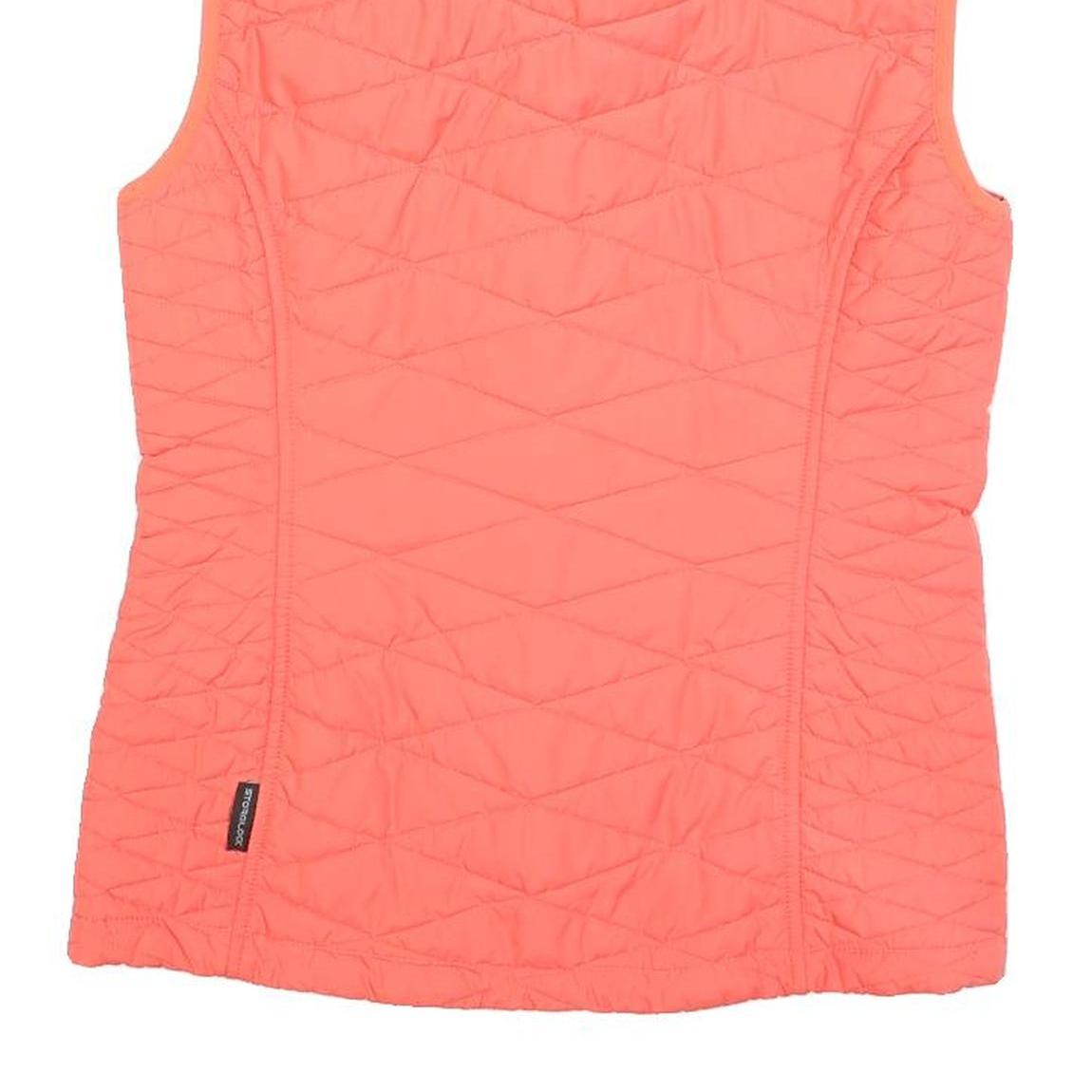 JACK WOLFSKIN Womens Coral Pink Quilted Vest Jacket UK 6 Polyester Blend Zip