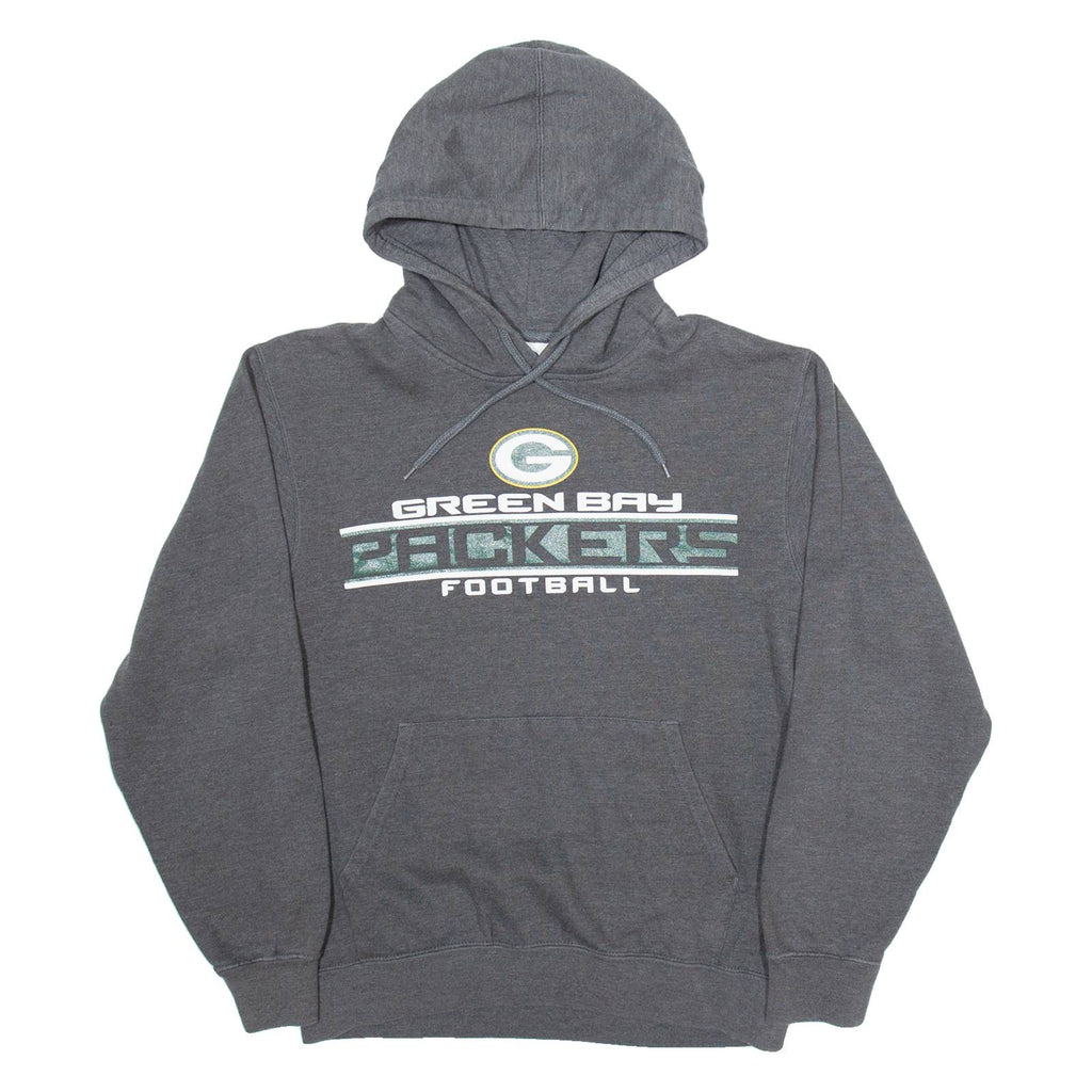 MAJESTIC Green Bay Packers Mens Grey Hoodie USA S