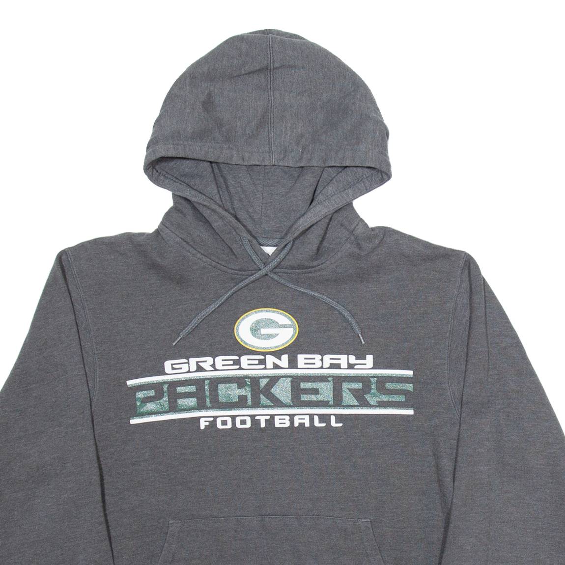 MAJESTIC Green Bay Packers Mens Grey Hoodie USA S
