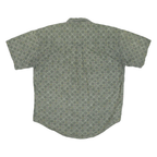 CHAPS RALPH LAUREN Mens Green Pattern Cotton Blend Shirt L Relaxed Fit Casual