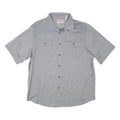 WRANGLER Mens Grey Plain Shirt XL Button Short Sleeve Casual Workwear