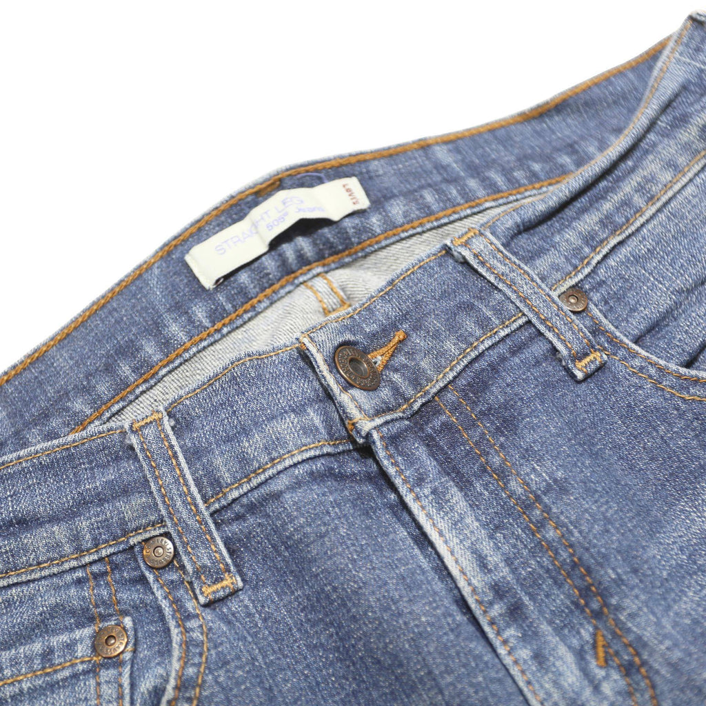LEVI'S 505 Womens Jeans Blue Regular Straight Denim Medium W28 L28 Classic Zip