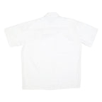 L'HOMME MODERNE Mens White Cotton Blend Shirt L Short Sleeve Button-Up Utility