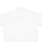 L'HOMME MODERNE Mens White Cotton Blend Shirt L Short Sleeve Button-Up Utility