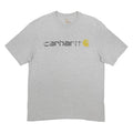 CARHARTT Mens Grey & Yellow Logo Print T-Shirt L Short Sleeve Crew Neck Casual