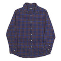 CHAPS Mens Blue & Red Check Shirt S Classic Oxford Cotton Blend Long Sleeve