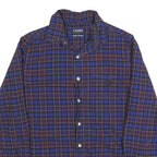 CHAPS Mens Blue & Red Check Shirt S Classic Oxford Cotton Blend Long Sleeve