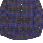 CHAPS Mens Blue & Red Check Shirt S Classic Oxford Cotton Blend Long Sleeve