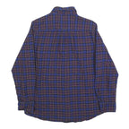 CHAPS Mens Blue & Red Check Shirt S Classic Oxford Cotton Blend Long Sleeve