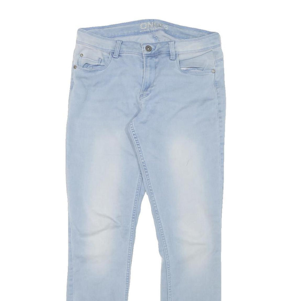 ONLY Womens Slim Light Blue Denim Jeans Cotton Blend W30 L30 Zip Casual