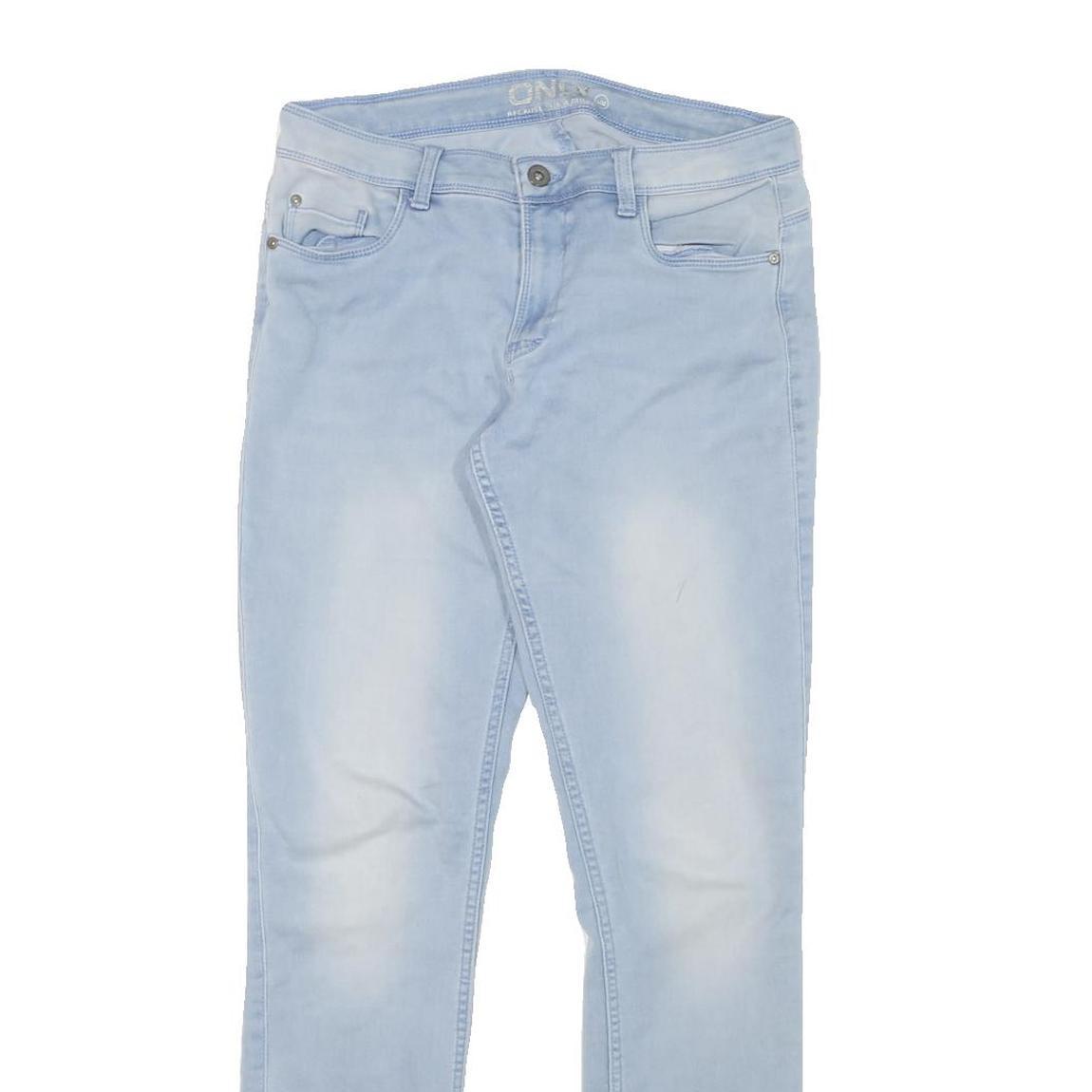 ONLY Womens Slim Light Blue Denim Jeans Cotton Blend W30 L30 Zip Casual