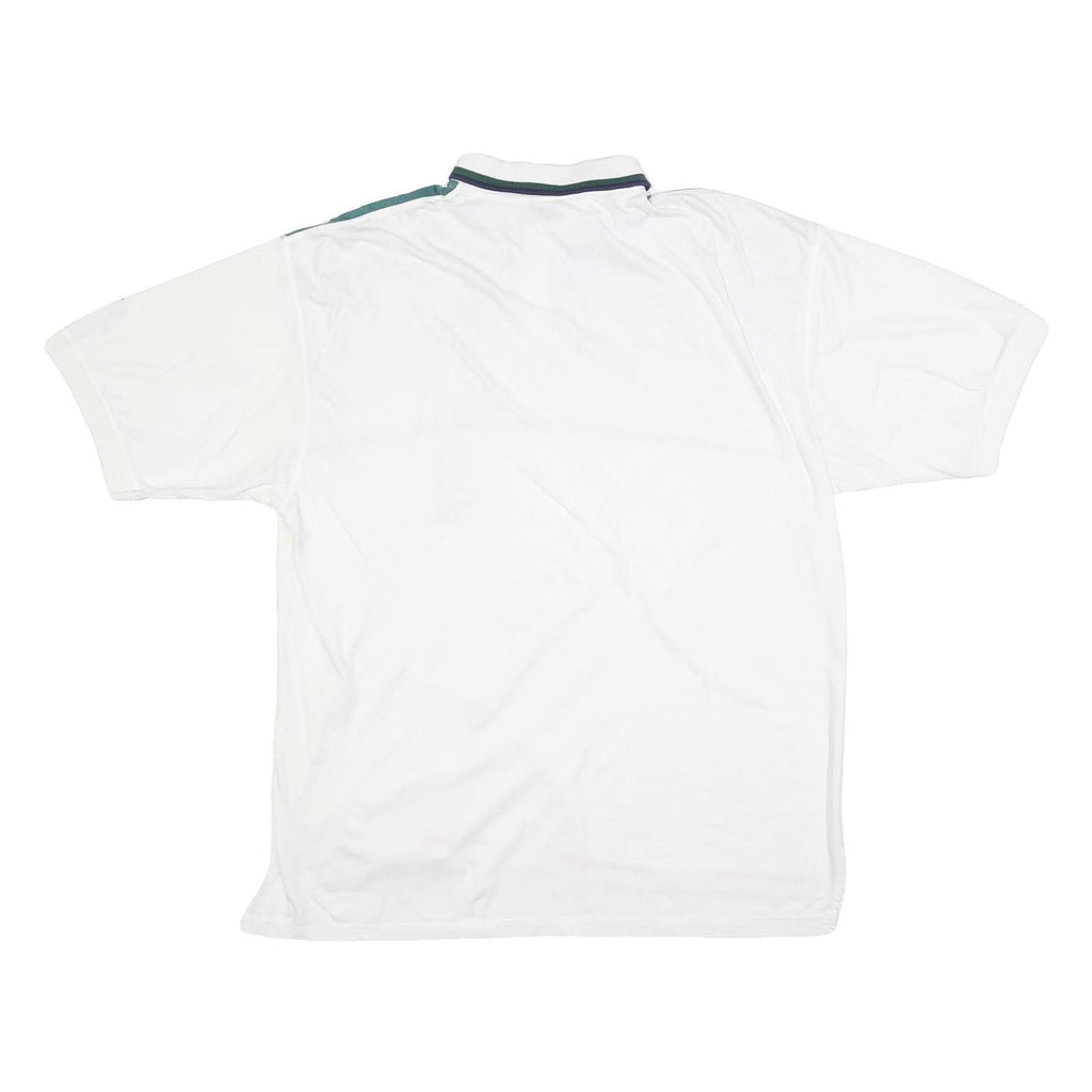 IZOD Mens White & Green Short Sleeve Golf Polo Shirt L Cotton Blend Casual