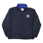 SOLO Mens Navy Blue Casual Zip Jacket S Polyester Blend Plain Classic Fit