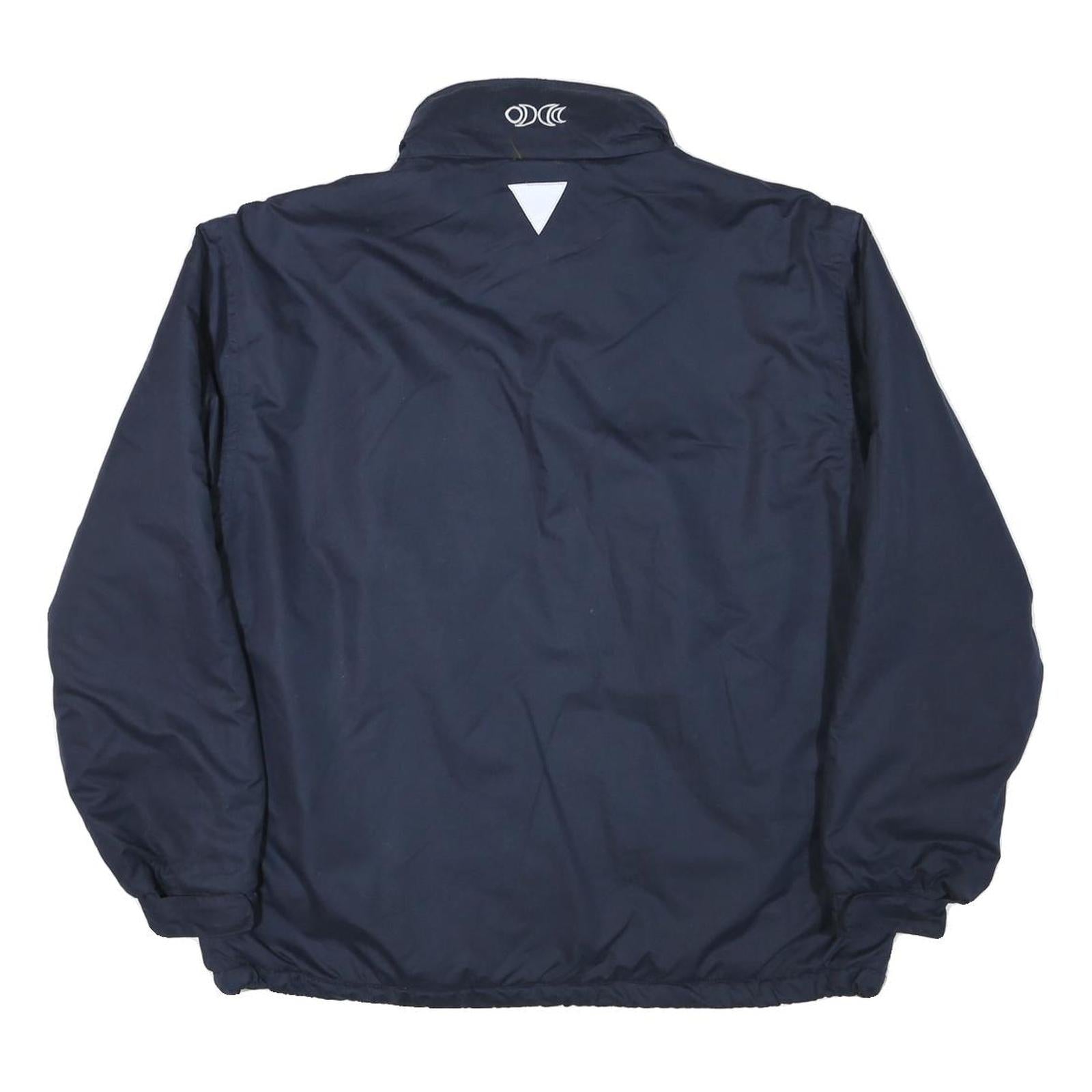 SOLO Mens Navy Blue Casual Zip Jacket S Polyester Blend Plain Classic Fit