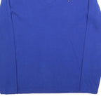 TOMMY HILFIGER Womens Blue Plain V-Neck Basic Knit M Cotton Blend Jumper Casual