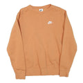 NIKE Mens Orange Crew Neck S Cotton Blend Sweatshirt Long Sleeve Casual