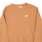 NIKE Mens Orange Crew Neck S Cotton Blend Sweatshirt Long Sleeve Casual