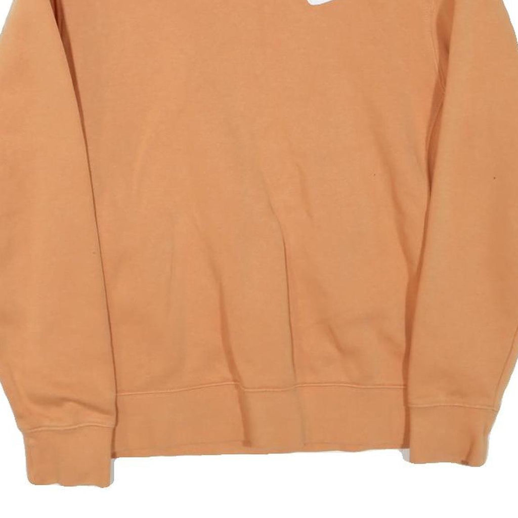 NIKE Mens Orange Crew Neck S Cotton Blend Sweatshirt Long Sleeve Casual