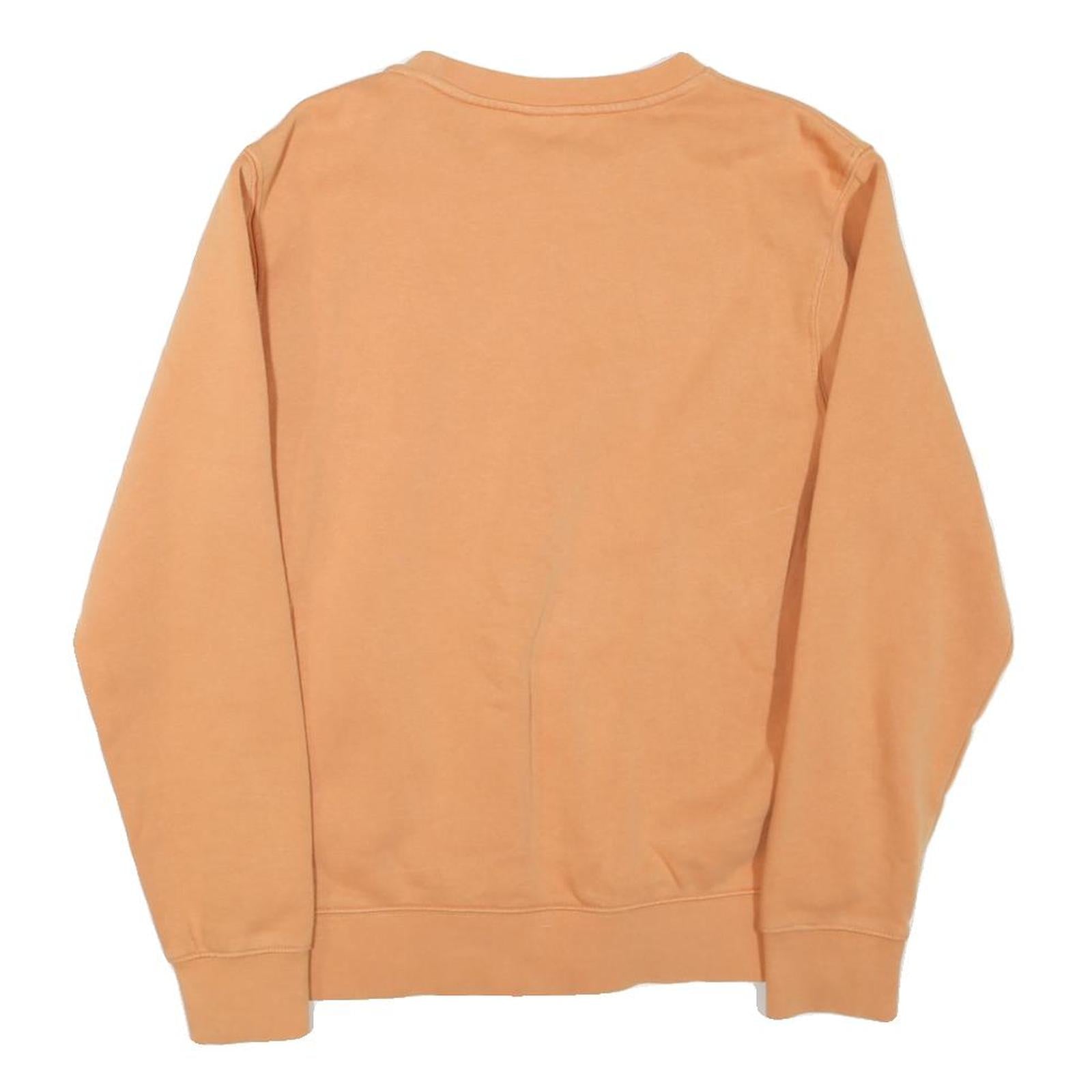 NIKE Mens Orange Crew Neck S Cotton Blend Sweatshirt Long Sleeve Casual